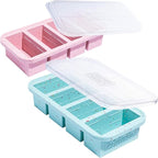 Souper Cubes 1 Cup Silicone Freezer Molds with Lids - Soup Cubes Freezer Tray with Lid - Perfect for Freezing Broth, Rice, Individual Portions, Meal Prepping and More - Sprinkles - 2-Pack