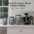 Veken Coffee Canister, 39OZ Large, Airtight Stainless Steel Food Storage Container for 2.2lbs Coffee Beans, Ground, Sugar, Tea, Flour, Cereal, Kitchen Bar Accessories with Date Tracker & Scoop, Silver