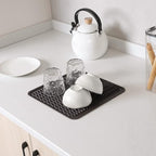 Silicone Dish Drying Mat for Multiple Usage,Easy clean,Eco-friendly,Heat-resistant Silicone Mat for Kitchen Counter or Sink,Refrigerator or Drawer liner Coffee M 12 inches x 12 inches