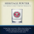 Heritage Pewter Virginia Military Institute Double Old Fashion | Double Rocks Glass 14 OZ for Liquor | Expertly Crafted Pewter Glass