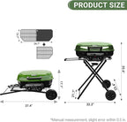 Brand-Man Portable Gas Grill, Propane Standup Grill with Folding Cart & Push-Button Ignition, Ideal for Camping, Tailgating, BBQ, Backyard, Patio & More