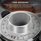 Electric Coffee Grinder, Low Noise Flat Burr Grinder Coffee 19 Settings & Digital Timer Display,Commercial Espresso Coffee Grinders,with 500/1500ML Large Capacity 1500ml-White