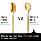 Home Haven Luxury Gold Silverware Set for 8, Heavy Duty Gold Flatware Set for 8, 18/10 Stainless Steel Cutlery Dishwasher Safe, Flatware for Special Occasions, Home & Restaurant Use (48 Pieces for 8)