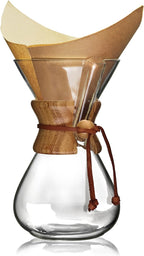 AGOGO Pour Over Coffee Maker Set Glass Coffee Maker with 50pcs Filter Paper -for Home, Office, Camping, Cafes - Easy Clean Coffee Dripper Set (Rag&Brush Included) (8 Cup/28 oz)