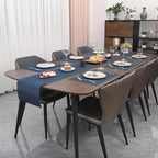 Myir JUN Placemats Set of 4, Vinyl Woven Placemats Place Mats Indoor Set of 4 Washable Table Mats Non-Slip Place mats for Dining Table (Dark Blue, Set of 4)