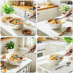 Silicone Kitchen Cooking Utensils Set: MOACC Heat Resistant 13inch Long Kitchen Gadgets, BPA Free Non Stick Rubber Cook Accessories For Food Prep, Frying, Serving, Basting (Light Grey)