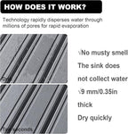 Large Stone Dish Drying Mat for Kitchen Counter, 24"×16"- Quick Drying Diatomaceous Earth Mats for Multi - Purpose, Eco-Friendly ,Super Absorbent, Foldable ,Non-Slip