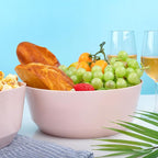 Hioasis 8 Pack Easter Plastic Serving Bowls 128oz Pink Plastic Bowls Heavy Duty Disposable Serving Bowls for Party Snack & Salad & Candy & Bar Buffet & Easter