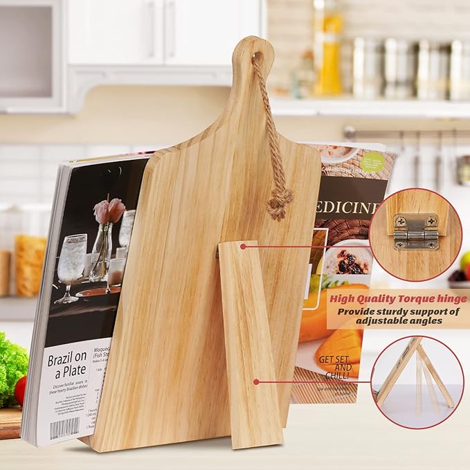 Cookbook Stand with Chalkboard Eraser, Birthday Gifts for Women Mom Wife Grandma, Kitchen Gifts for Woman, Recipe Book Holder Stand, Present Gift Ideas Christmas Xmas, Cookbook Holder