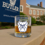 Greenline Goods – University of Butler Bulldogs College Whiskey Glasses (Set of 2), 10 oz – Full-Color Logo + Campus Map