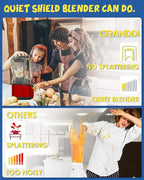 CRANDDI Quiet Commercial Blender with Soundproof Shield, 2200 Watt Professional Blenders for Kitchen with 80oz Pitcher and Self-Cleaning, High-Speed Blenders K90 Red