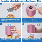Electric Mason Jar Vacuum Sealer Kit for Wide Mouth and Regular Mouth Mason Jar - Pink