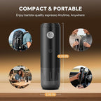 Portable 2-in-1 Coffee Maker, Portable 19 Bar Espresso Machine with Automatic Heating, Compatible with NS and Ground Coffee for Camping, Hiking Travel and Home (Black)