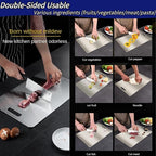 Titanium Cutting Boards for Kitchen - Dual-Sided Stainless Steel Cutting Board Hangable Design, Easy to Clean, Durable and Rust-Resistant for Meat, Vegetables & Fruits