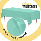 Exquisite 66% Thicker Premium Plastic Table Cloth Rectangle Table Cover 0.5 Mil 12 Pack Mint Table Cloth 54 Inch x 108 Inch Disposable Tablecloth Won't Tear Easily Like Cheap Thin Brands