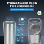 Clear Ice Cube Maker, 2.4" Stainless Steel & Non-BPA Silicone Ice Ball Maker Mold for Cocktails, Drinks & Bourbon, Whiskey Gifts for Men Woman