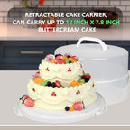 12 Inch Cake Carrier with Lid & Handle BPA-Free Cake Transport Container, Includes Insulated Bag, Cupcake & Pie Holders for Secure Dessert Delivery (Fits 7" Tall Cakes) (Purple)