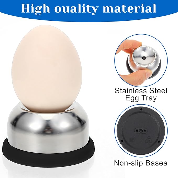Stainless Steel Egg Piercer, Anti-Burst Egg Poker with Sturdy Base and Retractable Pin, Anti-rust Needle Eggs Piercer for Hard Boiled or Raw Eggs, Hole Seperater Bakery Kitchen Tools, Black