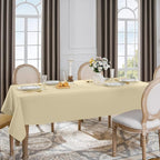 Softalker Rectangle Tablecloth, Waterproof & Stain Resistant Table Cloths Wrinkle Free Fabric Washable 210GSM Polyester Table Cover for Dining/Party/Outdoor - 60 x 102 inch,Khaki