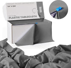 Exquisite Party Solids 54 Inch X 300 Feet Silver Plastic Table Cover Roll in A Cut - to - Size Box with Convenient Slide Cutter. Cuts Up to 36 Rectangle 8 Feet Plastic Disposable Tablecloths