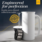 ESPRO P7 French Press Coffee Maker - Double-Walled Stainless Steel Insulated with Micro-Filter, 32 Ounces, Matte White