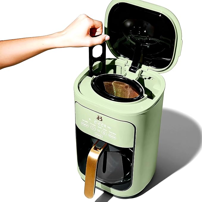 Beautiful Large Capacity 14-Cup Programmable Coffee Maker with 1-4 Cup Mode & Charcoal Filter by Beautiful (Sage Green)