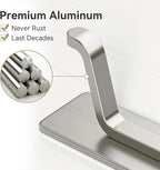 Self Adhesive Wall Hooks for Hanging: Extra Strong 13 LB, Hook for Coat, Towel in Bathrooms, Shower, Kitchen, Wall, Door Hook, Nickel Silver 6 Pack