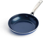 Blue Diamond 8" Nonstick Frying Pan Skillet, Diamond Infused PFAS & PTFE-Free Ceramic Pot, Dishwasher & Oven Safe, Stay Cool Handle, Durable Non Toxic Metal Utensil Safe, Egg & Omelet Pan, Blue