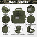 QT&QY Tactical Lunch Box for Men Expandable 18L Heavy Duty Military Insulated Cooler Bag, Leakproof Thermal Lunch Bag for Work Camping Outdoor Picnic Pail Adult Meal MOLLE Webbing Green