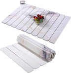 Coolcandy 24x16" Large Stone Dish Drying Mat, Quick Drying Mat Kitchen Counter, Foldable Kitchen Drying Mat, Diatomaceous Earth Stone Drying Mat, Collapsible Dish Mat Kitchen Mat For Drying