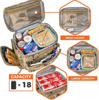 opux Tactical Lunch Box for Men, Camo Mens Insulated Lunch Bag for Adult, Leakproof Soft Lunch Cooler with MOLLE Mesh Side Pockets, Multicam Heavy Duty Lunchbox Pail for Work Women, Large, 18 Cans
