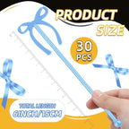 30 Pcs 6 Inch Bow Drink Stirrers, Bow Stir Sticks Coffee Stirrers Reusable Plastic Swizzle Sticks for Wedding Birthday Bridal Cocktail Decorations Supplies(Blue)