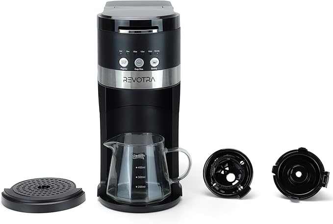 Single Serve Coffee Maker for Pods & Ground Coffee, 6 to 14oz Brew Sizes, Strong Brew Option, Fast Brewing, Compact Design with Removable 40oz Reservoir, Travel Mug Friendly, christmas gift