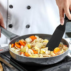 Crepe Spatula Narrow Silicone Thin Spatula Omelet Turner Multifunctional Long Heat Resistant Cooking Non Stick Pancake for Omelet Crepes Cooking Egg Burgers Pizza Pancake Steak(Black)