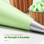 Keenpioneer Disposable Piping Bags, Biobased, 21 Inch, Extra Thick Cake Decorating Pastry Bags, Pack of 100 in a Dispenser Box, Clear, Professional Grade for Chefs and Home Bakers