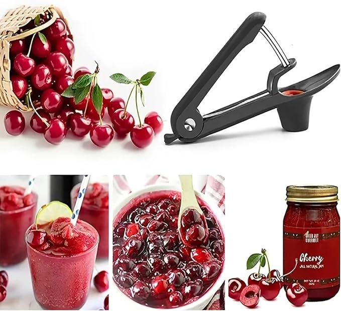 Cherry Pitter, Cherry Pit Remover Tool, Olives Pitter Cherry Seed Core Stoner Seed Tool with Lock Design, Durable Cherries Corer Fruit Pit Remover for Cherry Jam