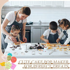 2 Pack Stainless Steel Cake Pop Mold Set, Circle and Heart Cake Pop Cutter and Pusher, Baking Cakepop Supplies Accessories Tools for Home Baking Desserts