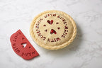 Talisman Designs Pie Top Cutter | Pie Crust Cutter | Pie Decorating Tools | Pie Pastry Baking Accessories | Stencil Crust Cutout | 10-Inch | Made with Love Design | Red