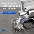 Electric Meat Grinder,3000 Max Heavy Duty Stainless Steel Meat Mincer with 2 Blades,3 Grinding Plates,Sausage Stuffer Tubes & Kubbe Kit for Home & Kitchen Using