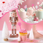 48Pcs Snowflake Coffee Stirrers Pink White Snowflake Cocktail Stir Sticks Winter Plastic Drink Swizzle Stick for Hot Chocolate Bar Supplies Xmas Home Party Decor