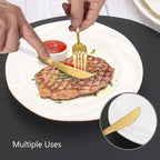 Matte White Gold Silverware Set, 40-Piece Stainless Steel Flatware Set, Satin Finish tableware Cutlery Set, Service for 8, Home and Restaurant, Dishwasher Safe