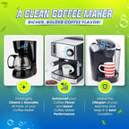 Coffee Machine Descaler & Cleaner Tablets - 24 Count, Uses for Keurig, Breville, Miele, Delonghi, Ninja, Nespresso, Coffee Maker Pot cleaning Tabs, Descale Drip Coffee & Espresso Machines