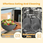 Homienly Wheat Straw Bowls Set of 8, 60oz Extra Large Unbreakable Bowls - Lightweight Alternative to Plastic Serving Bowls for Cereal, Ramen & Soup, Microwave Safe for Outdoor Activities (Grey)