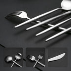 40 Pieces Silverware Set, Stainless Steel Flatware Set for 8, Satin Finish Spoons and Forks Silverware Set, Silver Cutlery Utensils Set, Dishwasher Safe