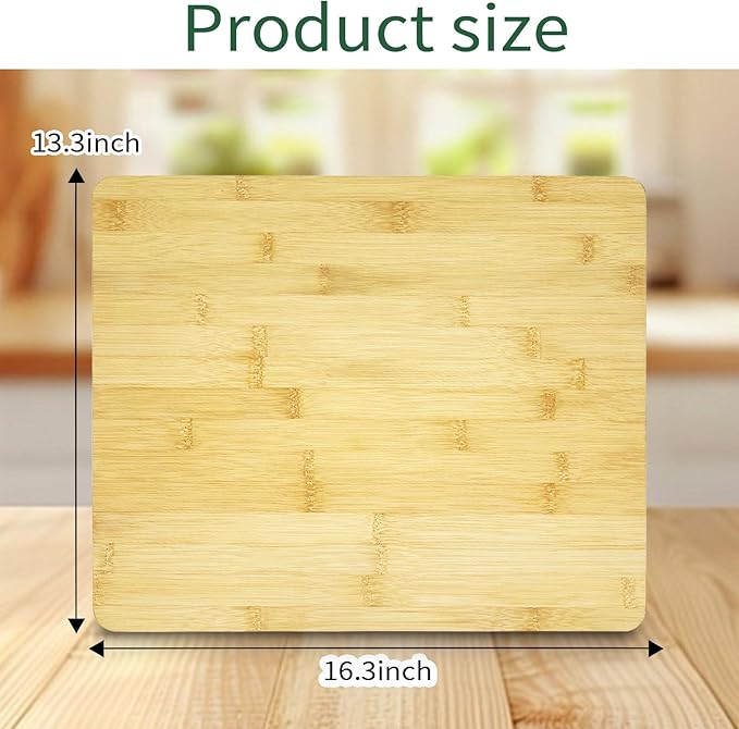 Air Fryer Accessories for Ninja Foodi DT251 DT201 SMART Countertop Convection Toaster Oven,14.7"×11.5" Bamboo Cutting Board With Heat-Resistant Non-Skid Silicone Feet,100% Organic Bamboo