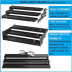 Expandable Spice Rack Storage organizer with 3-Tier step shelf for cabinet,seasoning racks organizion.Great for Kitchen countertop shelves,Pantry and more (1pack/Black)