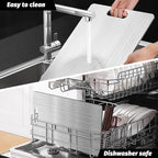 New Upgraded Titanium Cutting Board, Stainless Steel Cutting Boards For Kitche, Dishwasher Safe Double-sided Chopping Board with Peeler and Anti-slip Mat(18"L x 12"W)