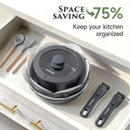 JEETEE 20 Pcs Pots and Pans Set Non Stick, Titanium Nonstick Cookware Set with Detachable Handle, Induction Kitchen Cookware Sets with Removable Handle, Camping RV Cooking Set, Oven/Dishwasher Safe