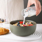 AmorArc Stoneware Cereal Bowls for Kitchen, 28oz Large Ceramic Soup Bowls Set of 4 for Meal,Snacks,Soup, Oven, Microwave&Dishwasher safe Kitchen Bowls with Wavy Rim, Reactive Glaze Matte