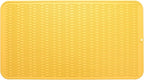 Silicone Dish Drying Mat for Multiple Usage,Easy clean,Eco-friendly,Heat-resistant Silicone Mat for Kitchen Counter or Sink,Refrigerator or Drawer Liner Yellow 4XL 32 inches x 18 inches